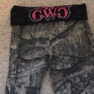 Girls With Guns camo foldover yoga pants